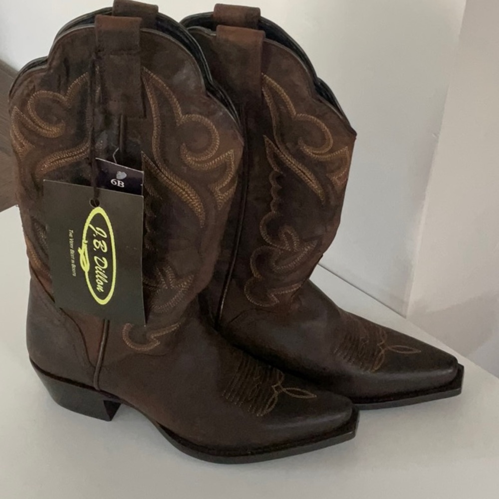 Brown, 6B J.B Dillon Cowboy Boots
